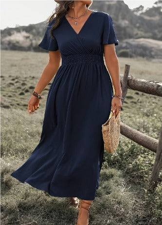 Vibrant V-Neck Dress for Summer Days