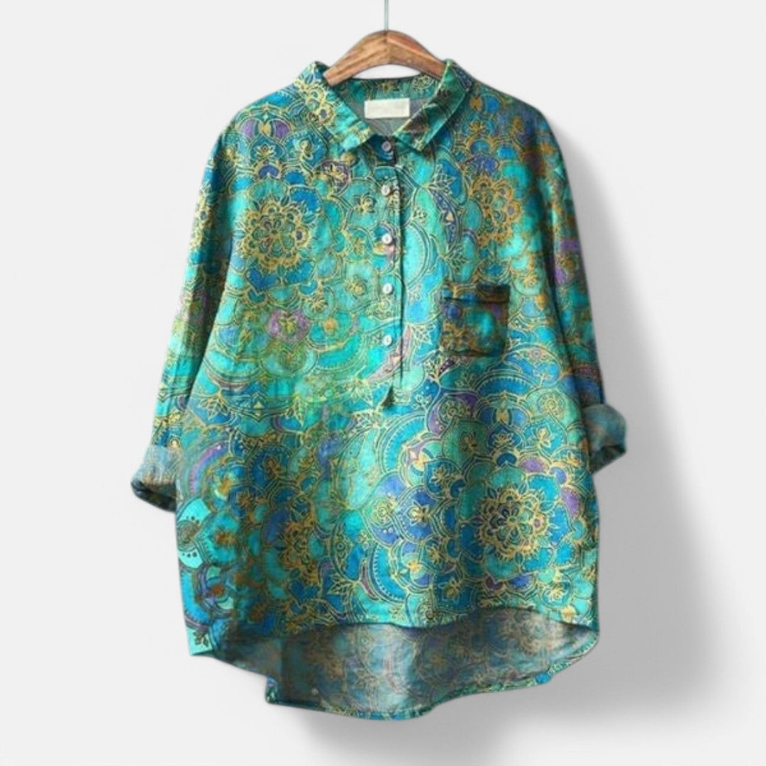 Chic Floral Loose Fit Women's Blouse