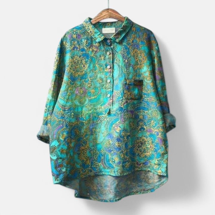 Chic Floral Loose Fit Women's Blouse