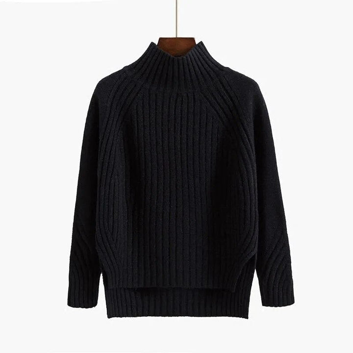 Women's ribbed turtleneck sweater