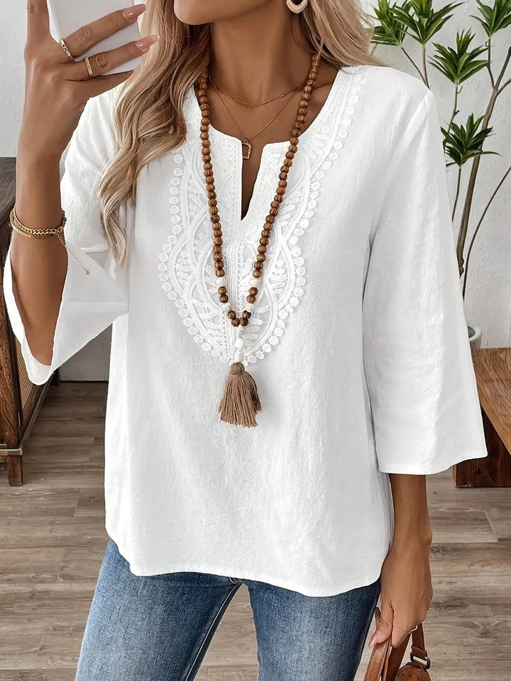 Elegant Vintage-Inspired White Blouse