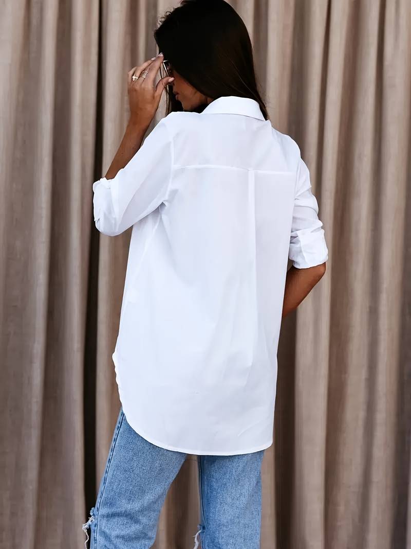 Relaxed V-Neck Blouse for Spring