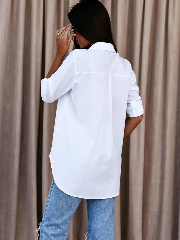 Relaxed V-Neck Blouse for Spring