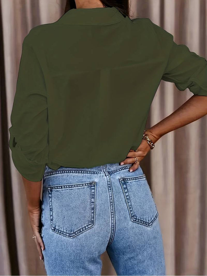 Relaxed V-Neck Blouse for Spring