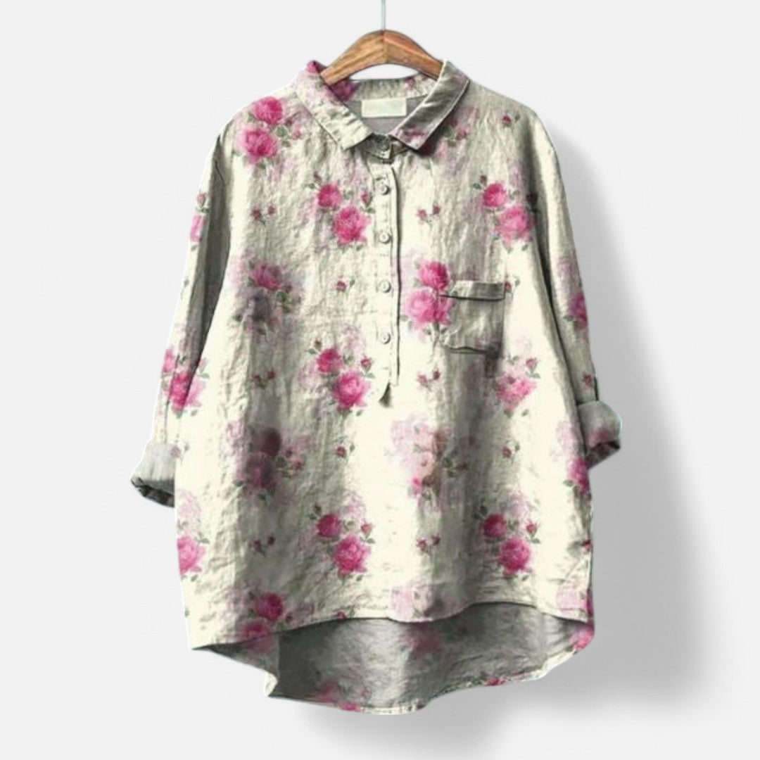 Chic Floral Loose Fit Women's Blouse