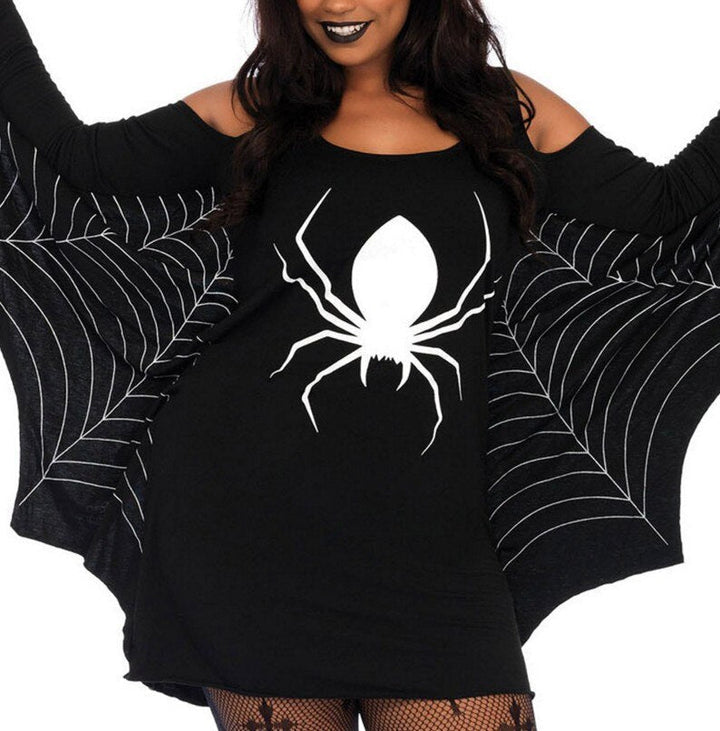Mini Halloween Dress with Spider Print