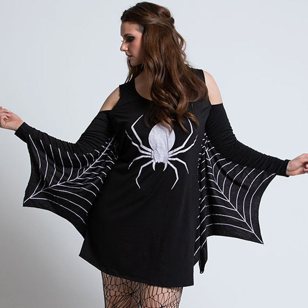 Mini Halloween Dress with Spider Print