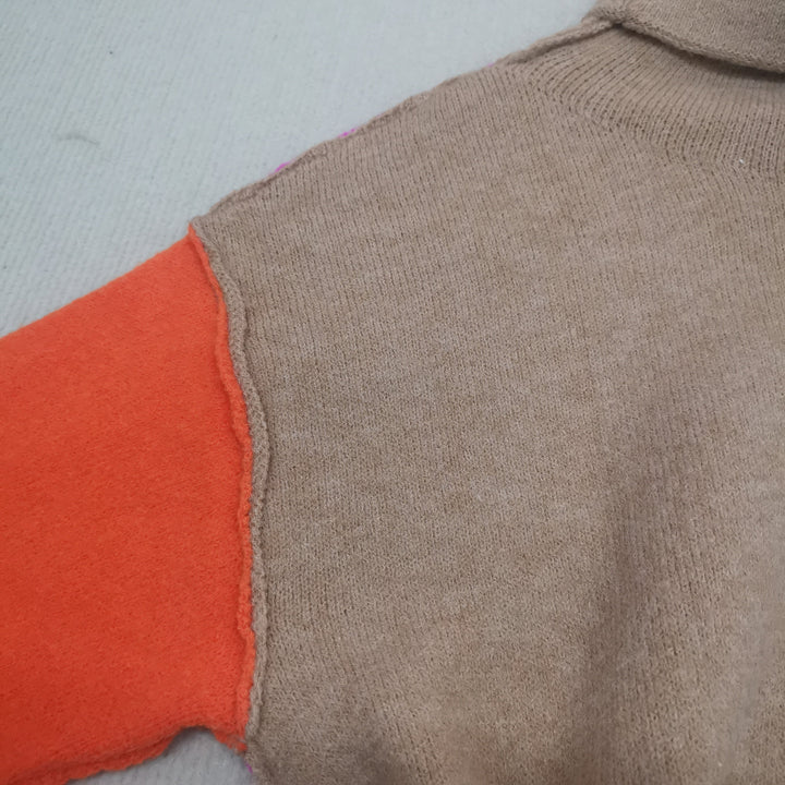 Women's colorblock turtleneck sweater