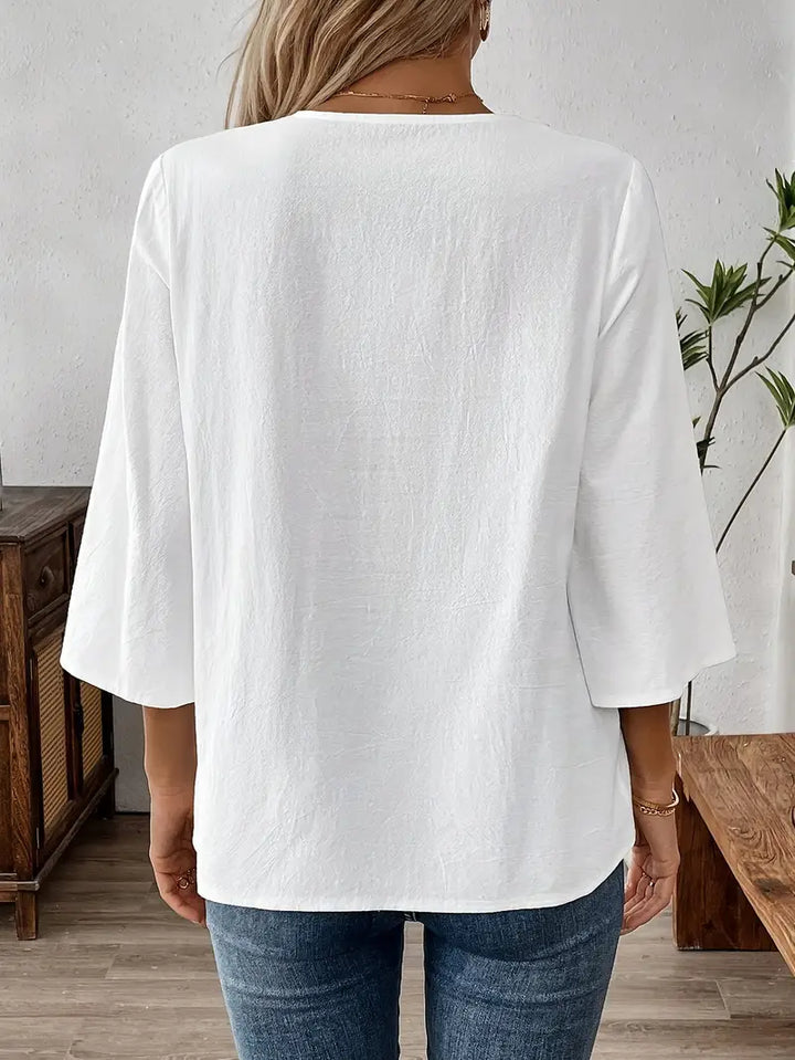 Elegant Vintage-Inspired White Blouse