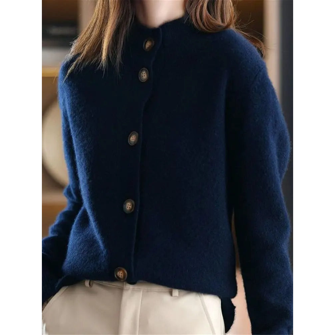 Women's button-up fuzzy cardigan