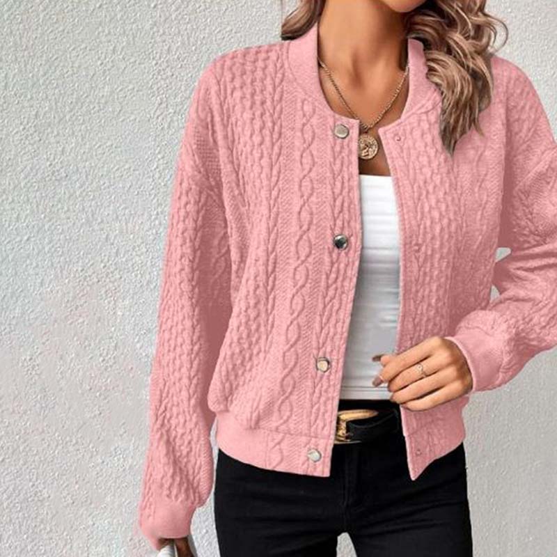 Women's quilted knit bomber jacket for a cozy touch