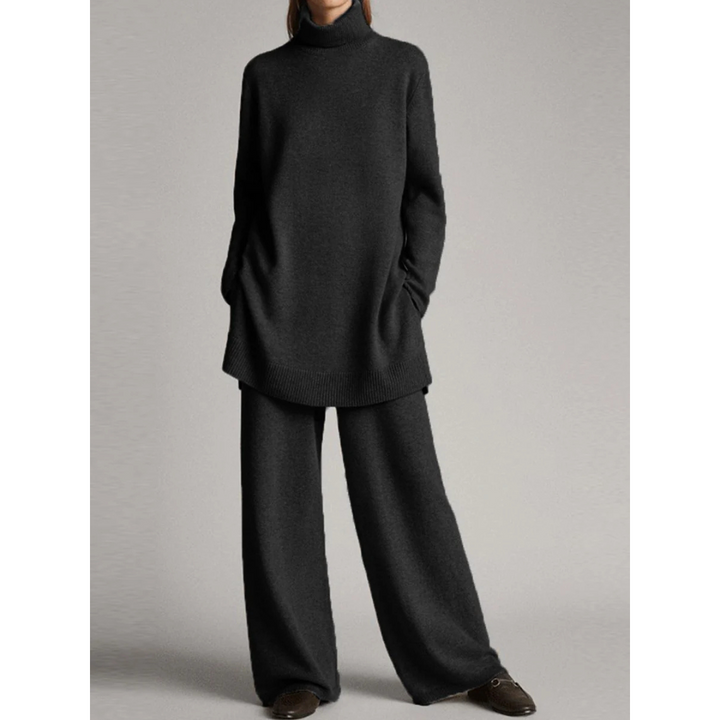 Women's Plus Size Turtleneck Sweater Set