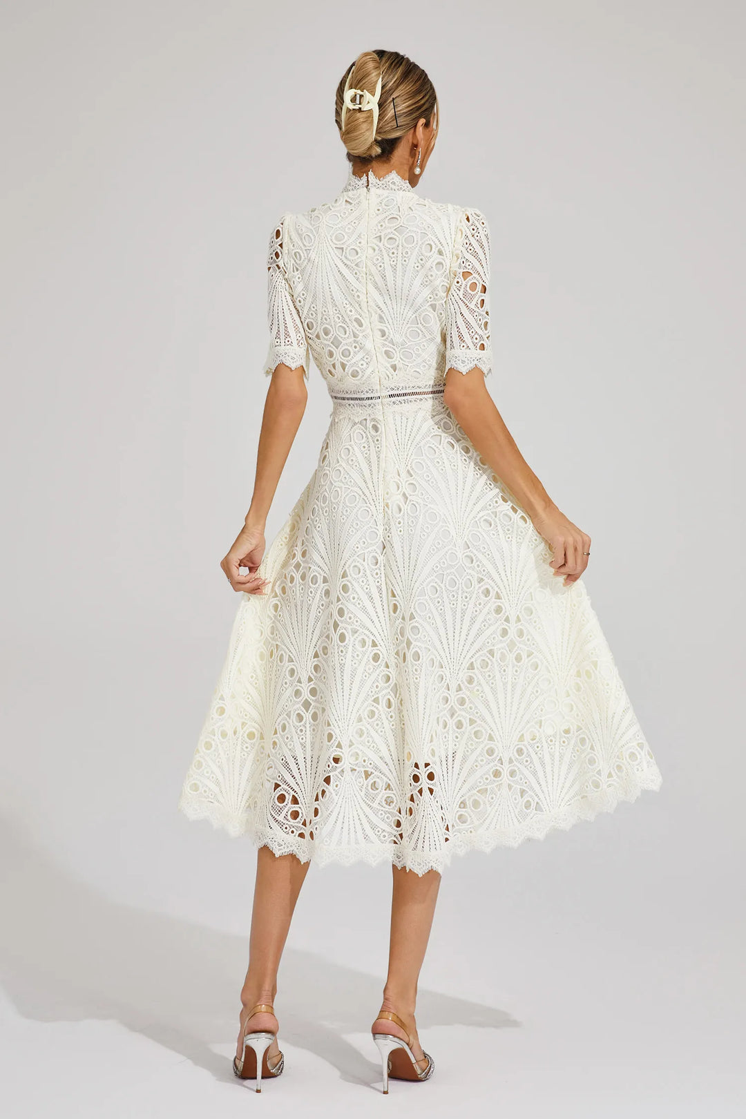 Elegant Lace Midi Dress for Women