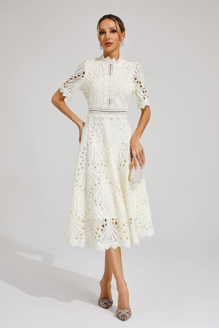 Elegant Lace Midi Dress for Women