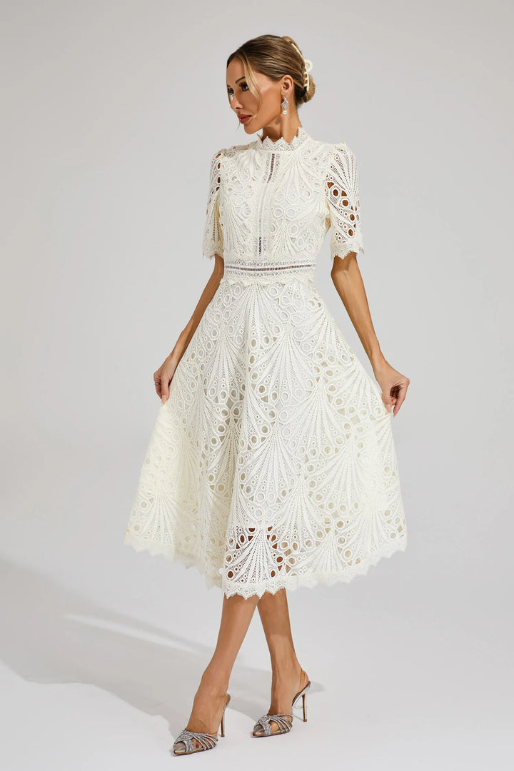Elegant Lace Midi Dress for Women