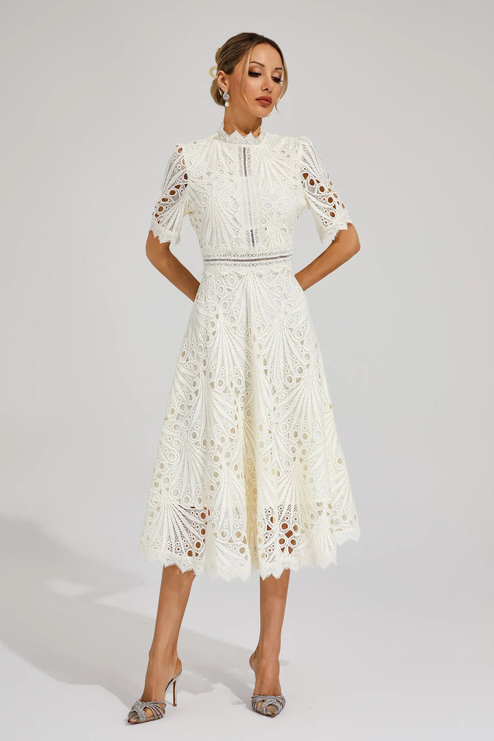 Elegant Lace Midi Dress for Women