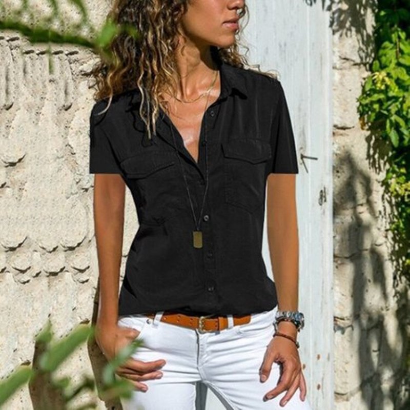Chic Streetwear Short Sleeve Blouse