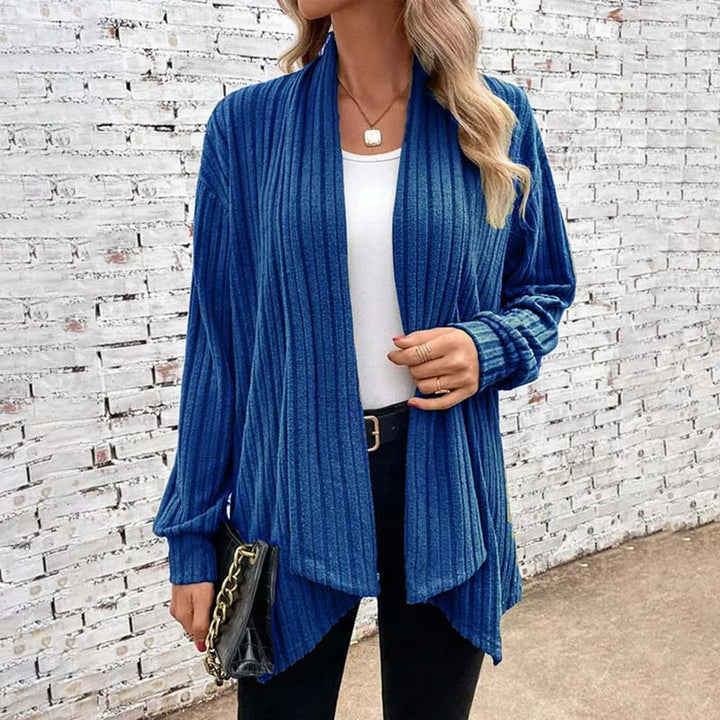 Women's ribbed open-front cardigan