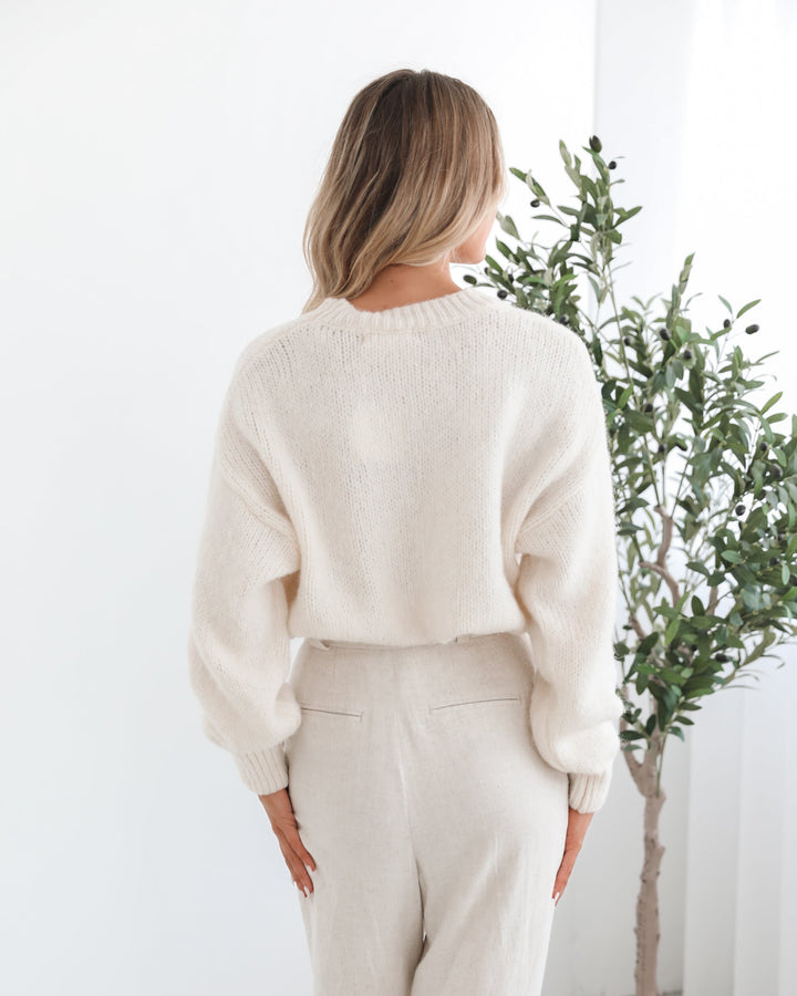 Adelaine Knit - Cream Print