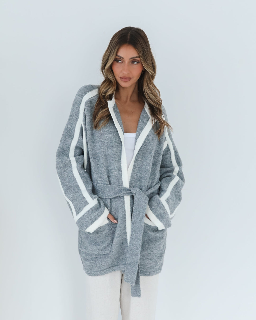 Adelle Coatigan - Grey Print