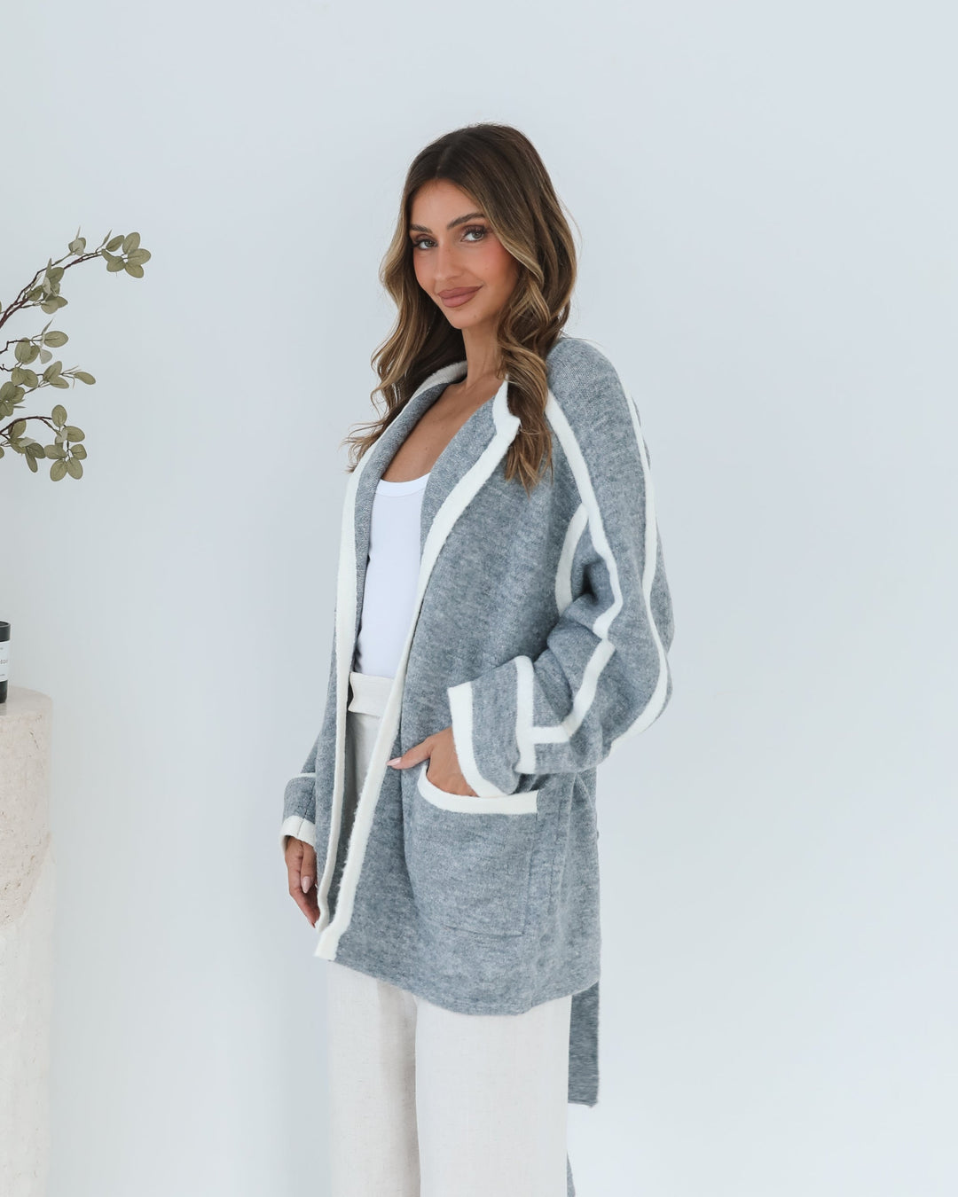 Adelle Coatigan - Grey Print