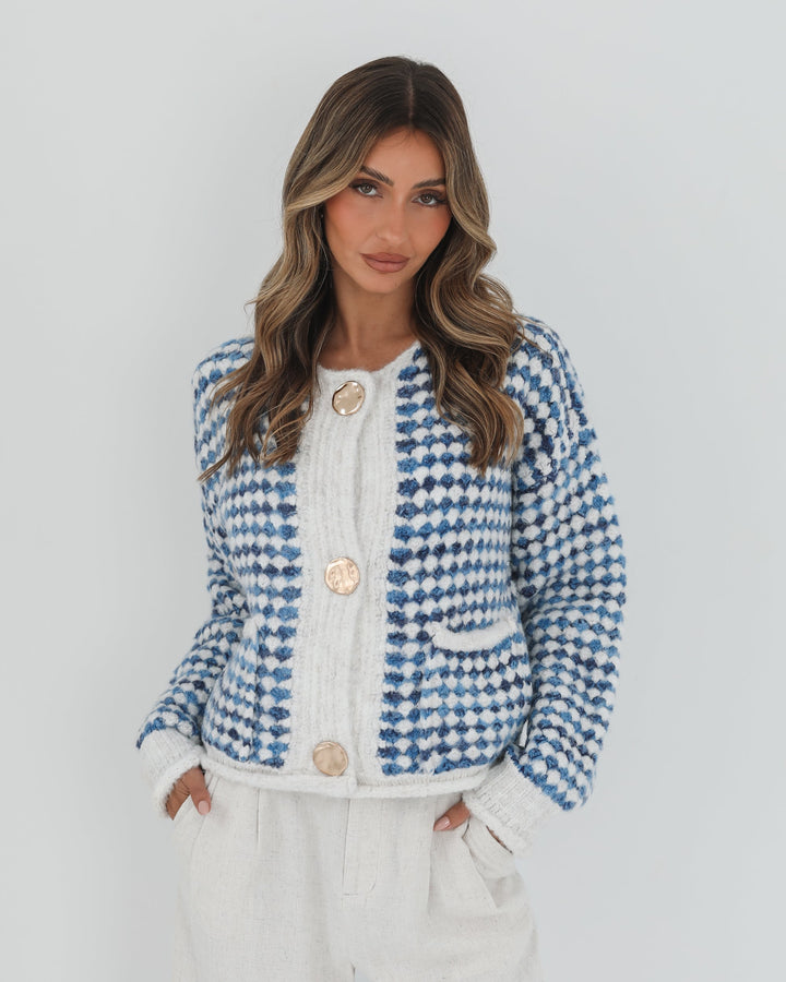 Aica Cardigan - Blue Print