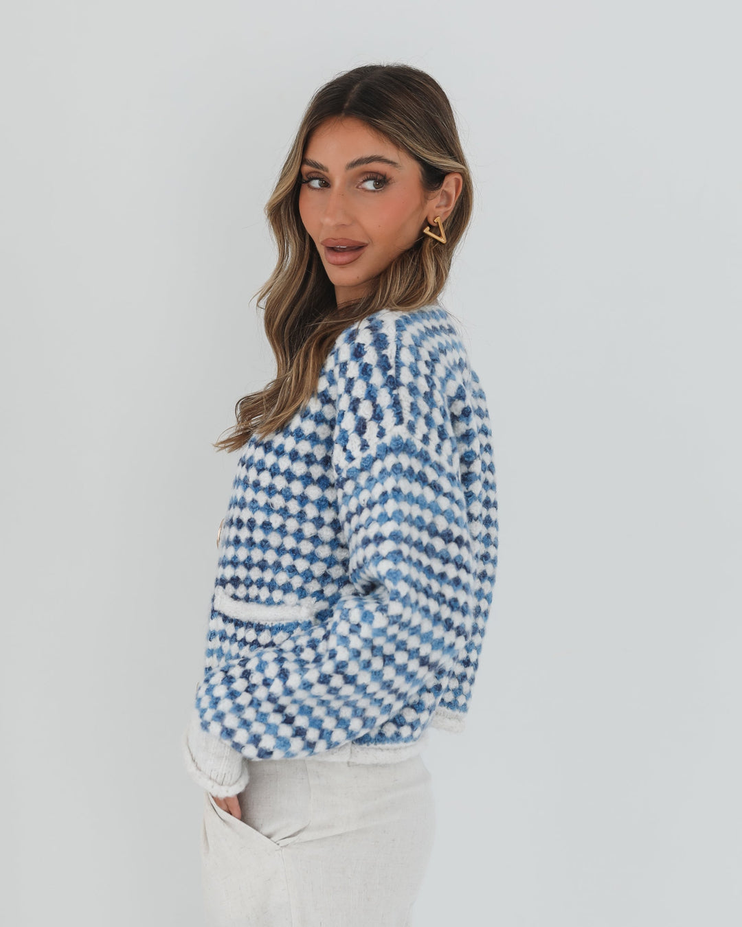 Aica Cardigan - Blue Print