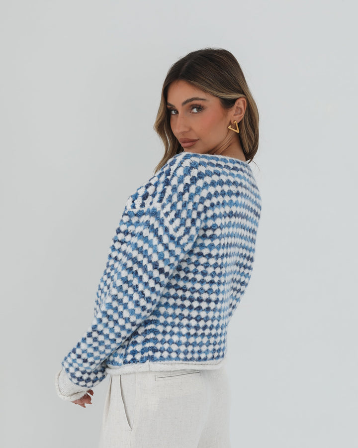 Aica Cardigan - Blue Print