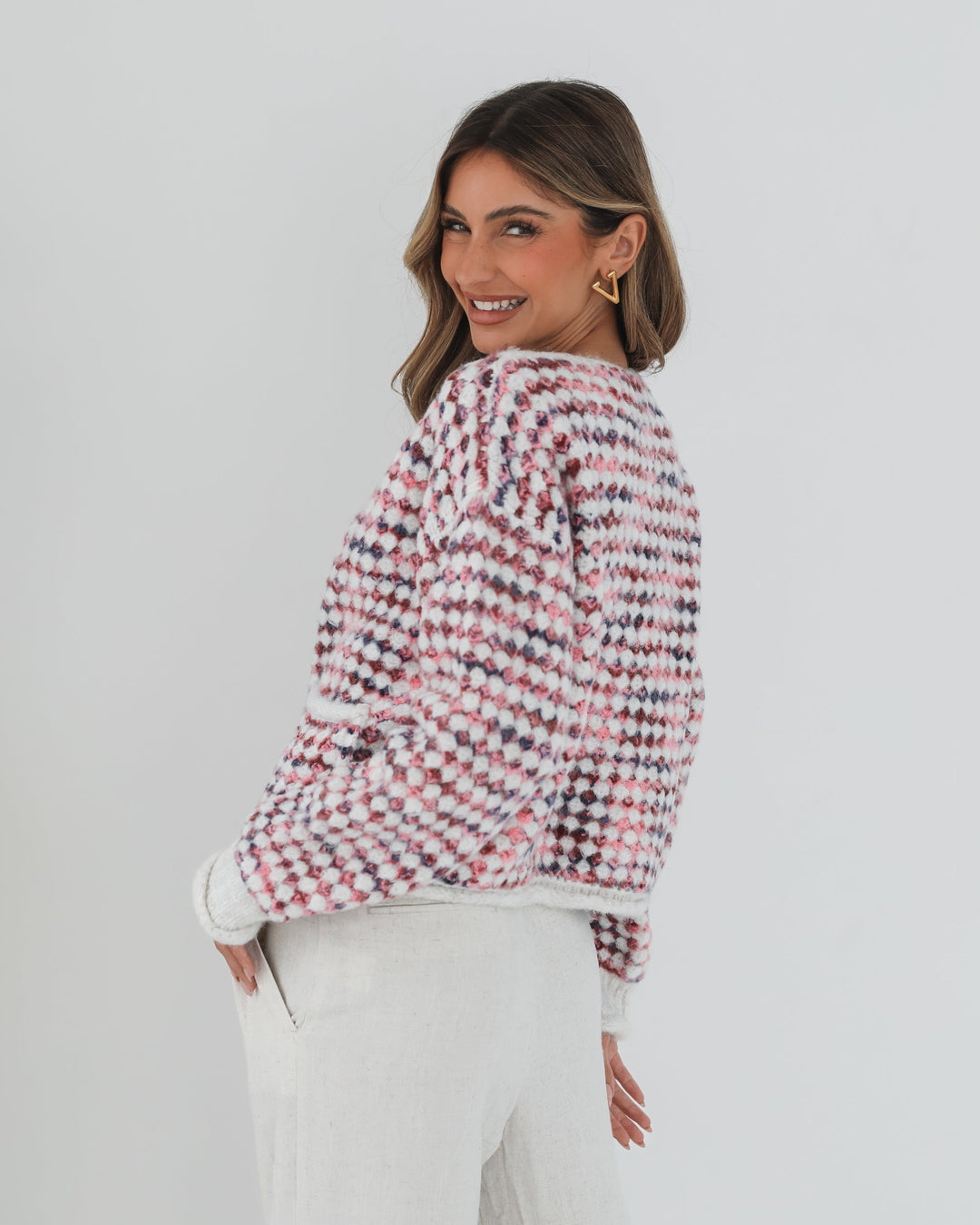 Aica Cardigan - Pink Print