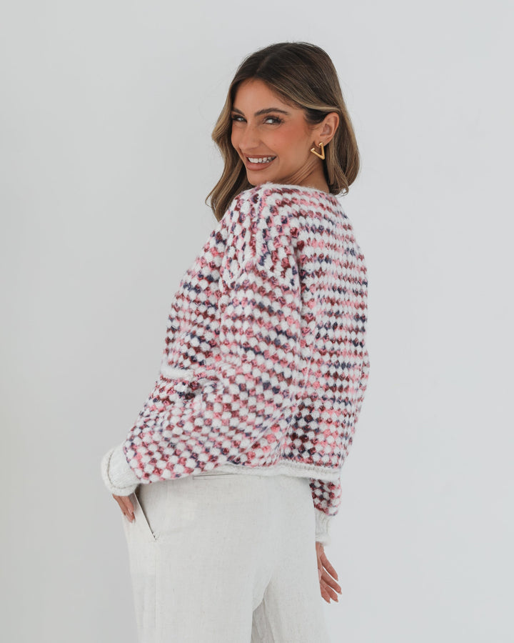 Aica Cardigan - Pink Print