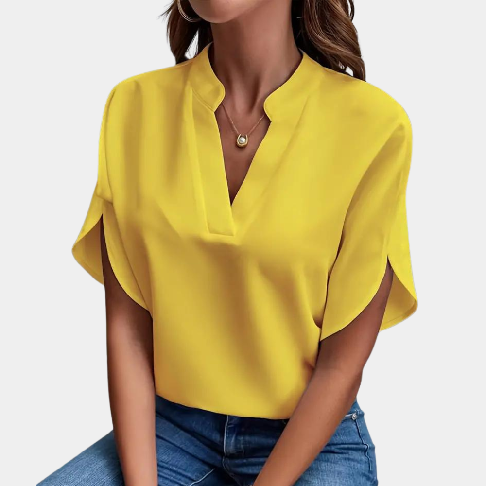 Elegant Short Sleeve Women's Blouse