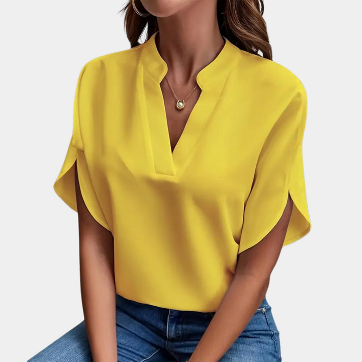 Elegant Short Sleeve Women's Blouse