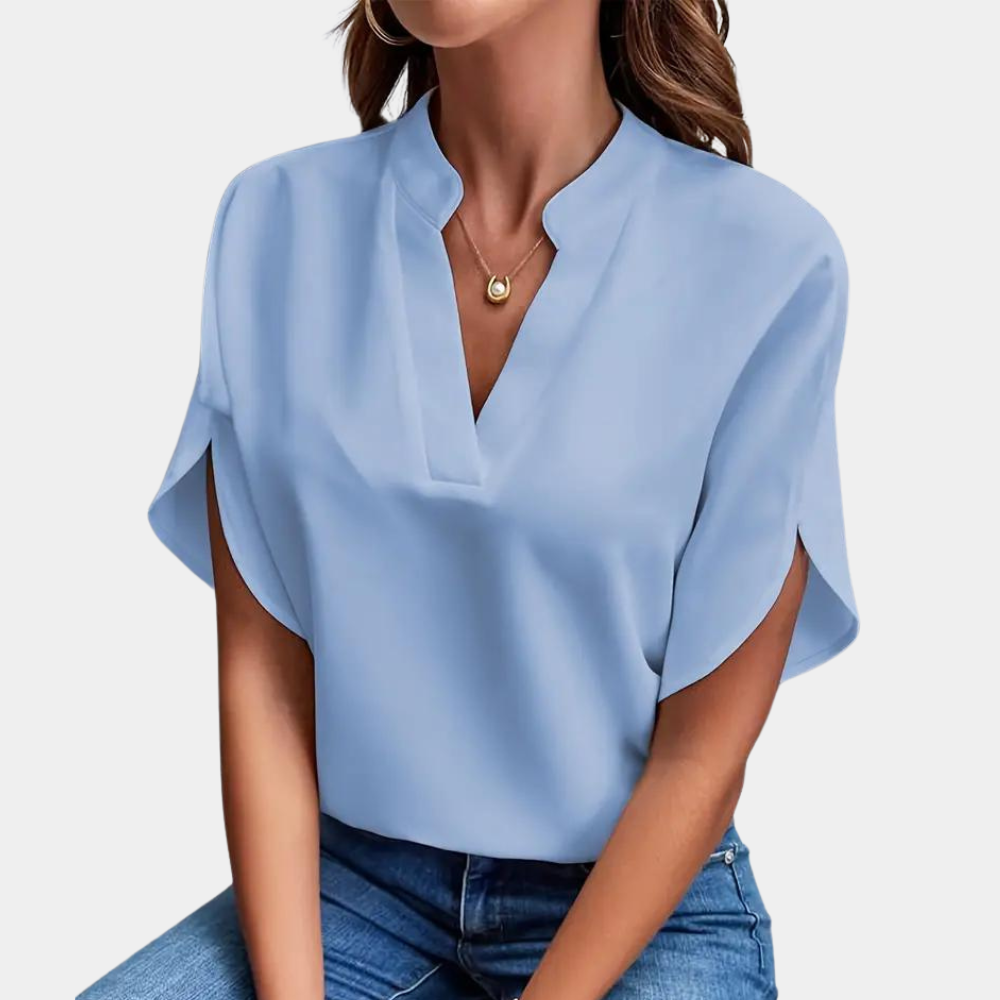 Elegant Short Sleeve Women's Blouse
