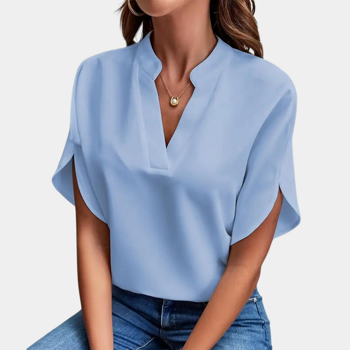 Elegant Short Sleeve Women's Blouse