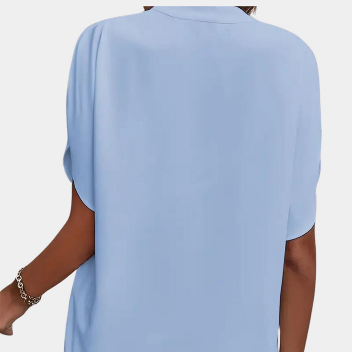 Elegant Short Sleeve Women's Blouse