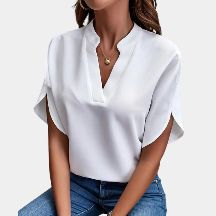 Elegant Short Sleeve Women's Blouse