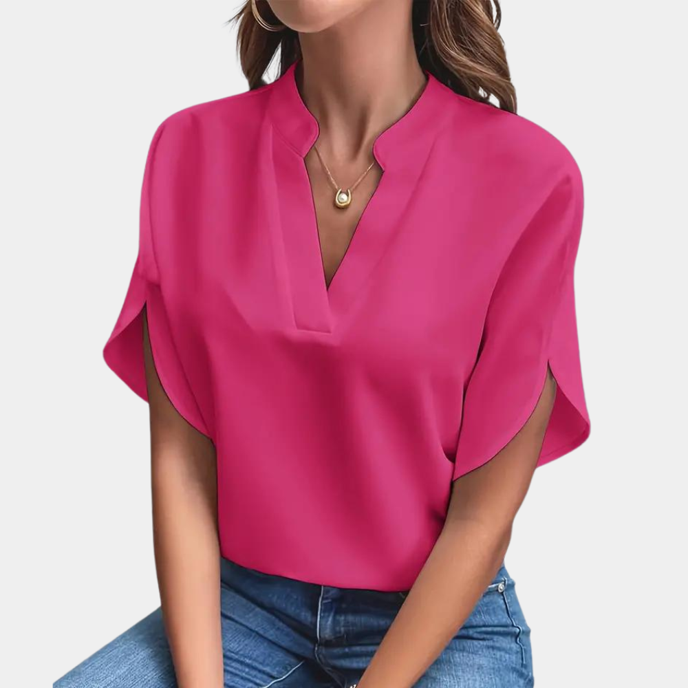 Elegant Short Sleeve Women's Blouse