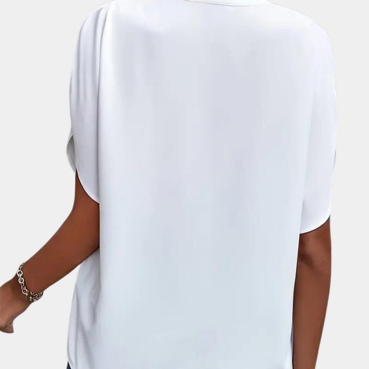 Elegant Short Sleeve Women's Blouse