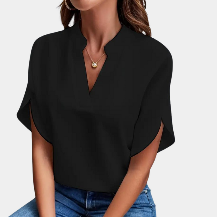Elegant Short Sleeve Women's Blouse