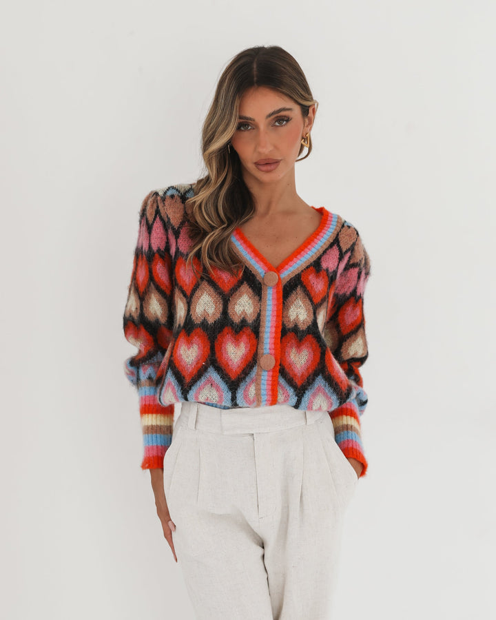 Aveloria Cardigan - Black Print