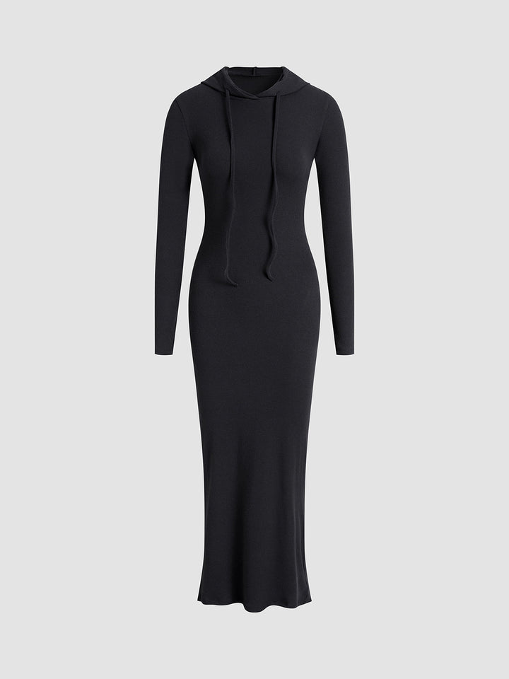 Women's Hooded Bodycon Dress with Drawstring
