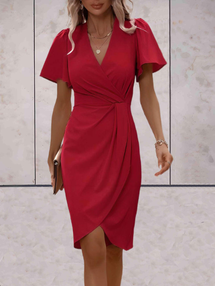 Elegant V-Neck Wrap Dress for Women