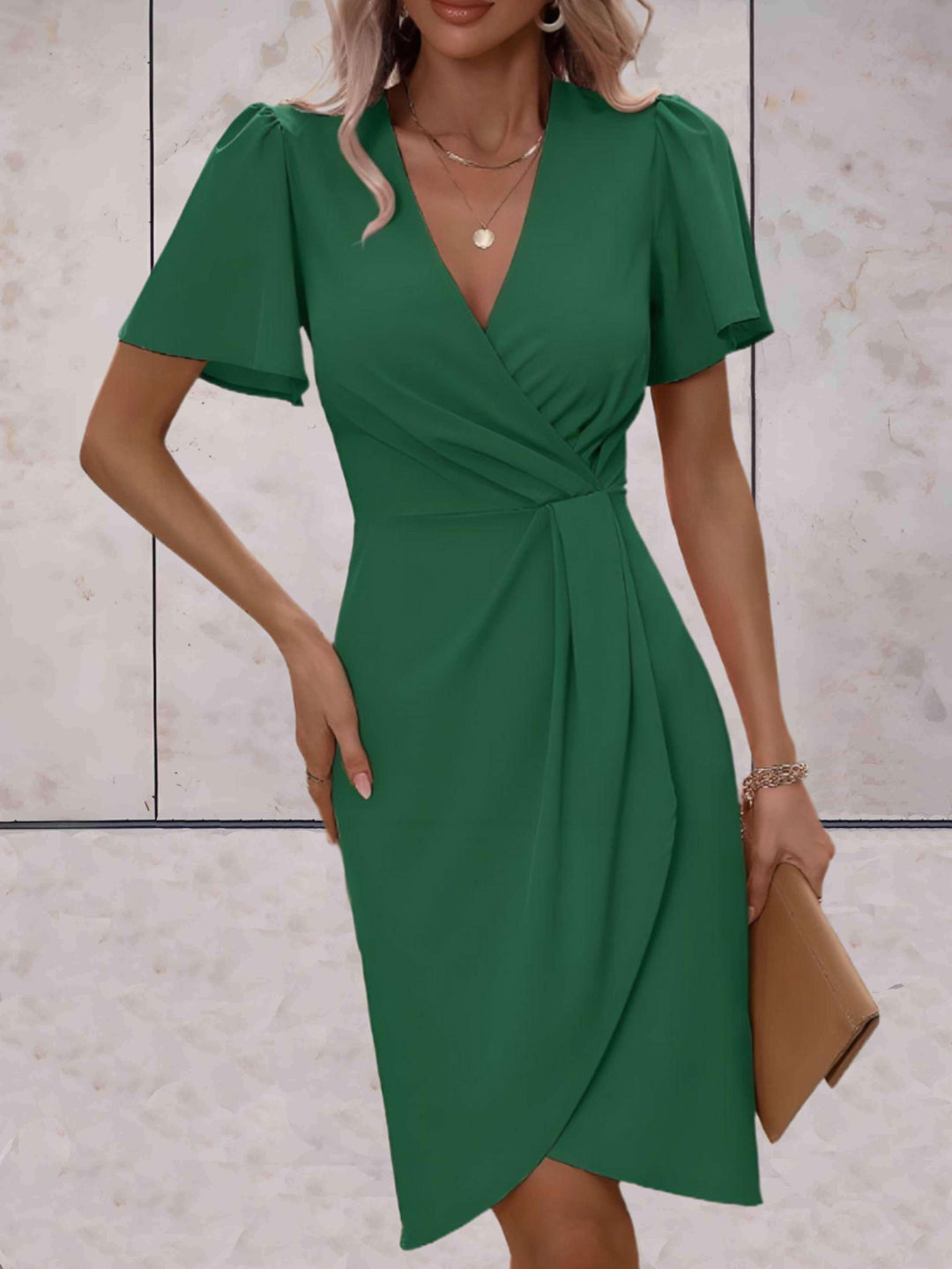 Elegant V-Neck Wrap Dress for Women