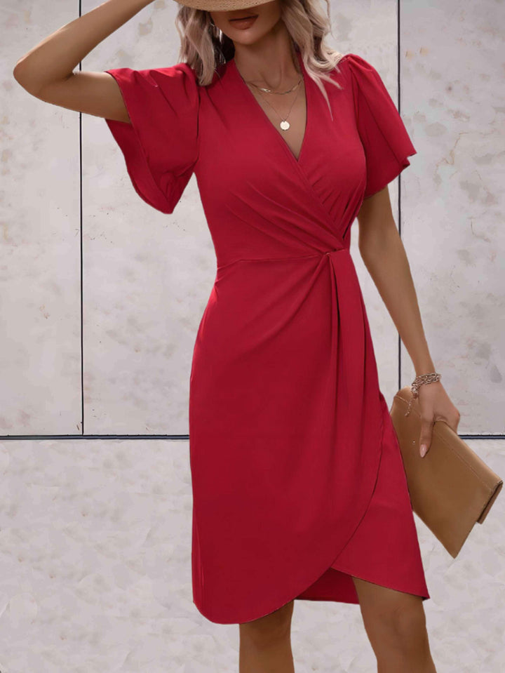 Elegant V-Neck Wrap Dress for Women