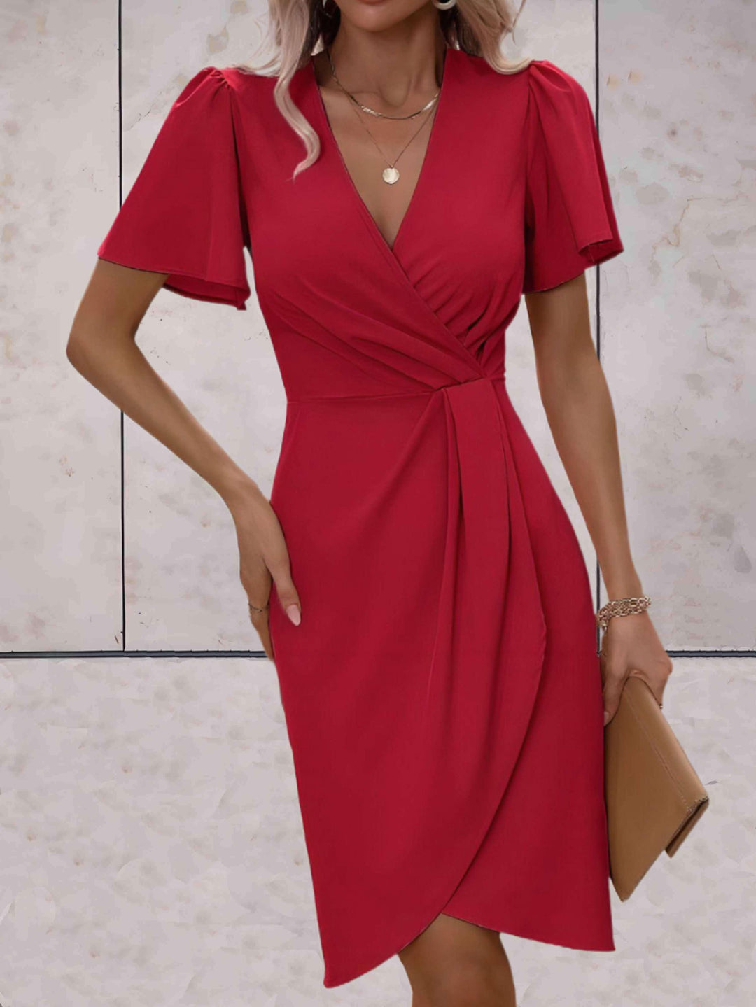 Elegant V-Neck Wrap Dress for Women