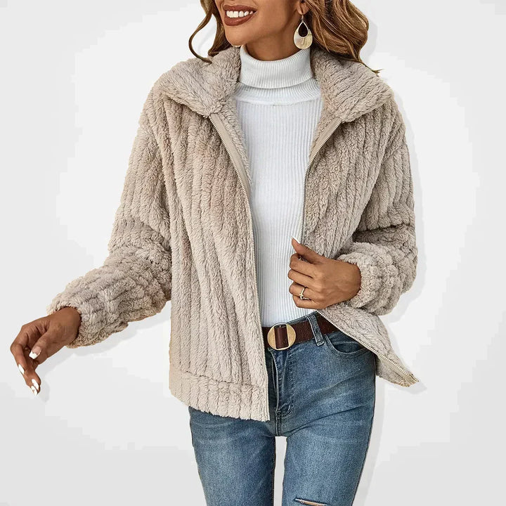 Women's fur plush cardigan