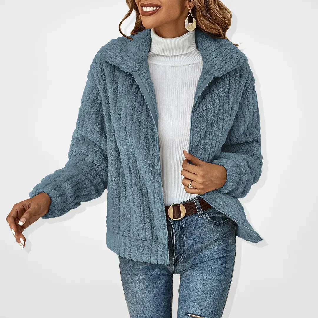 Women's fur plush cardigan