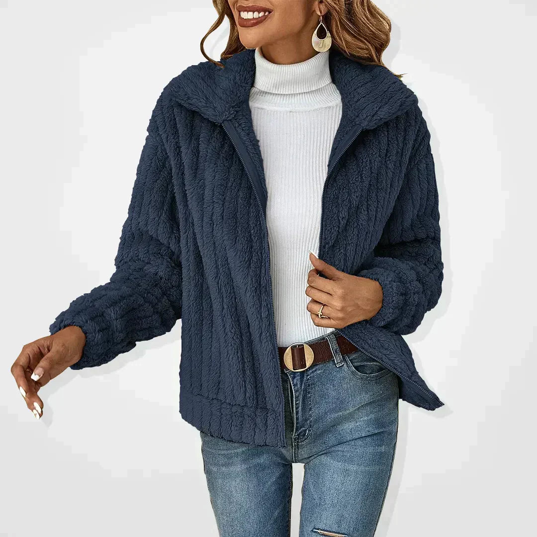 Women's fur plush cardigan