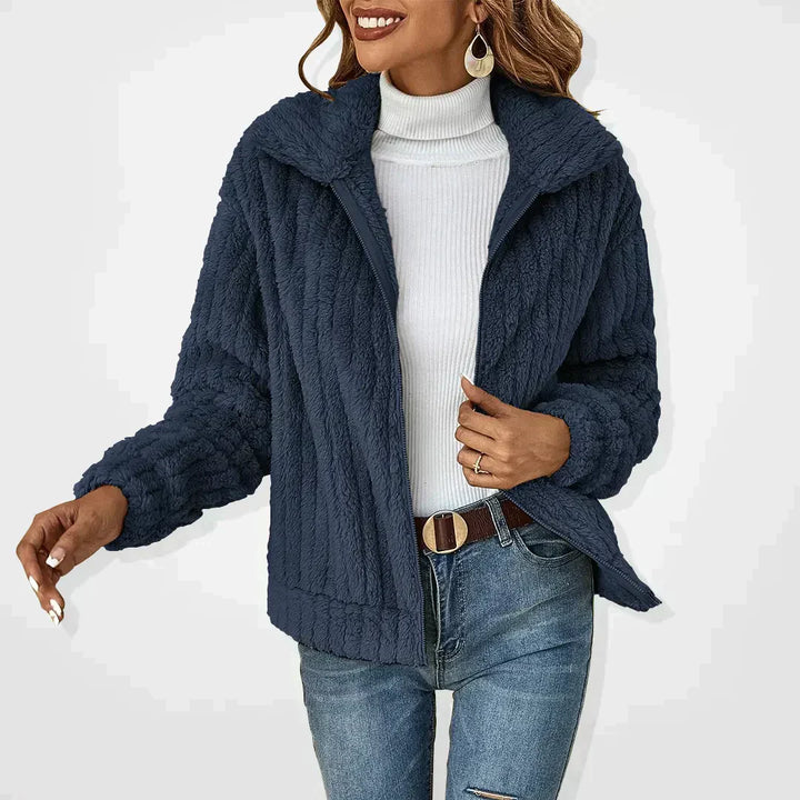 Women's fur plush cardigan