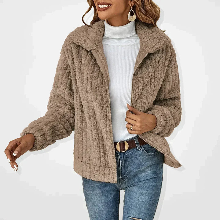 Women's fur plush cardigan